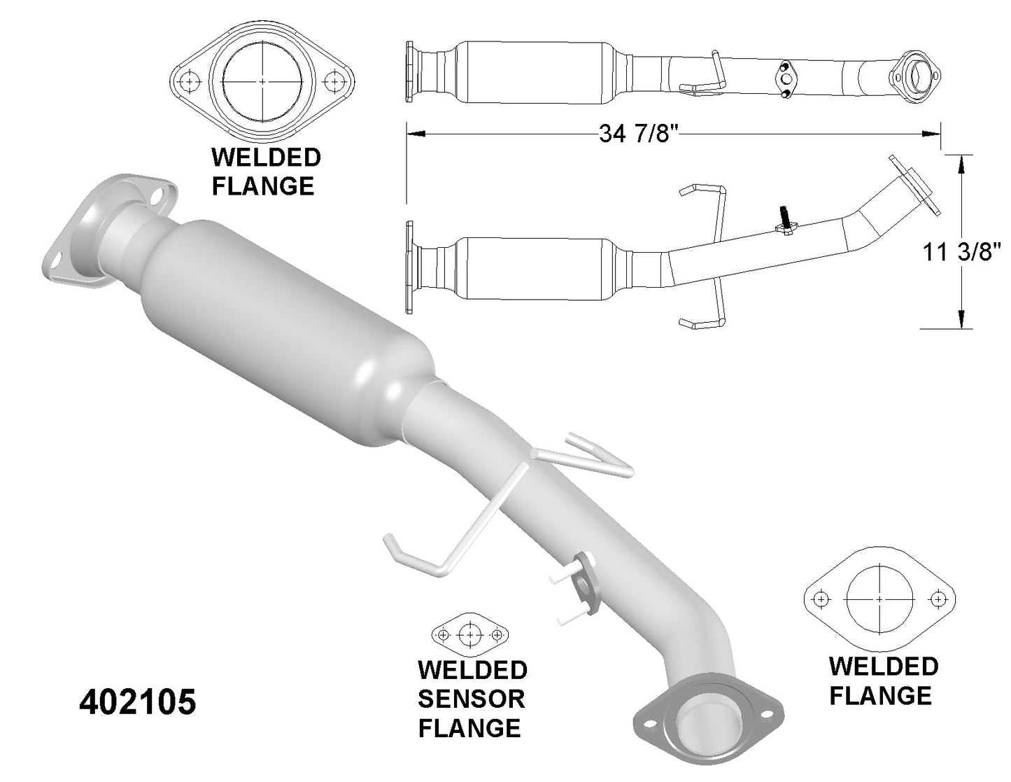 Toyota Sienna 3.0L 2001-2003 Rear Catalytic Converter