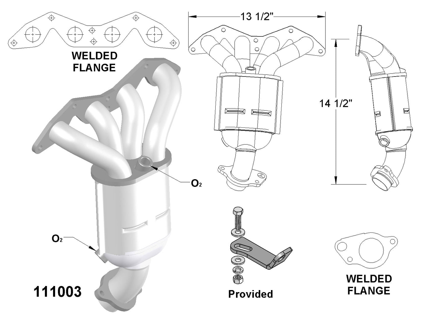 Acura EL 1.7L 2002-2005 Manifold Converter