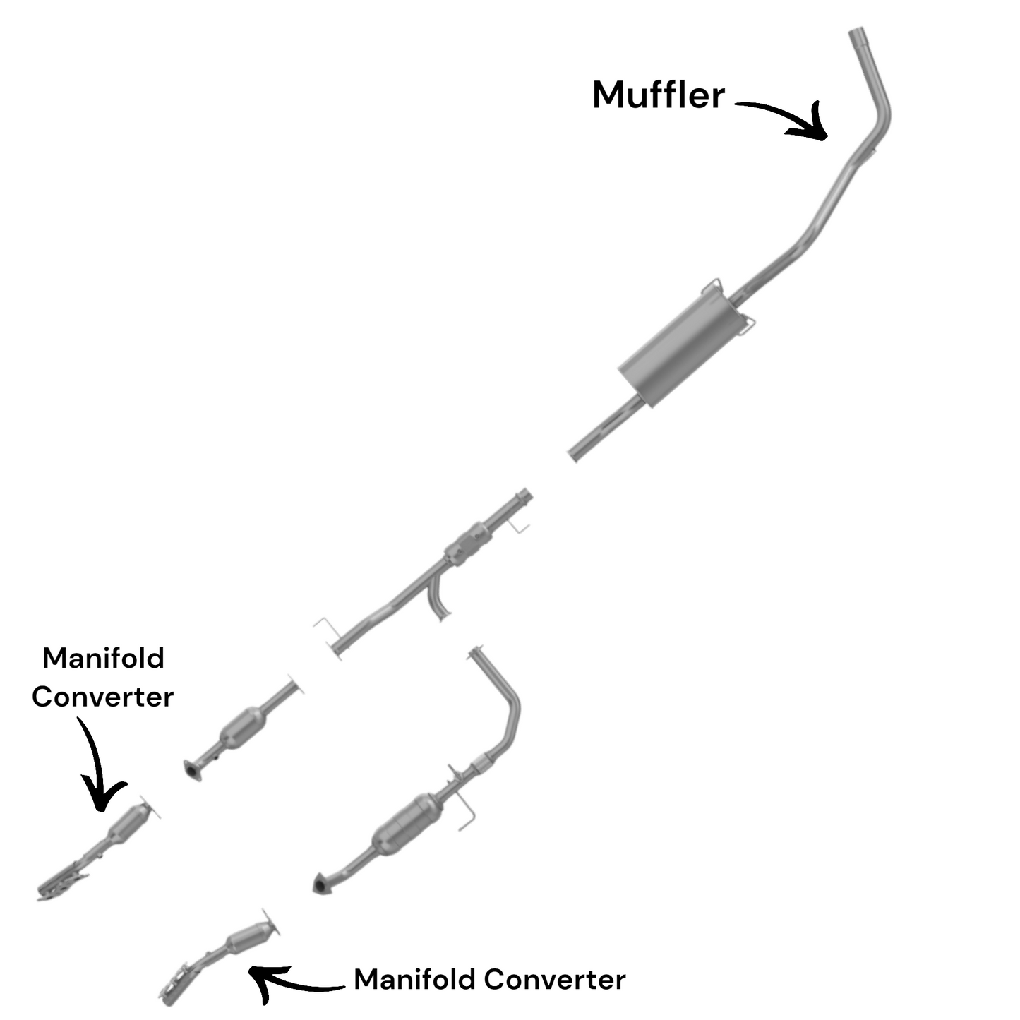 Toyota Tundra 4.0L (2005-2006) Manifold Converters and Rear Muffler