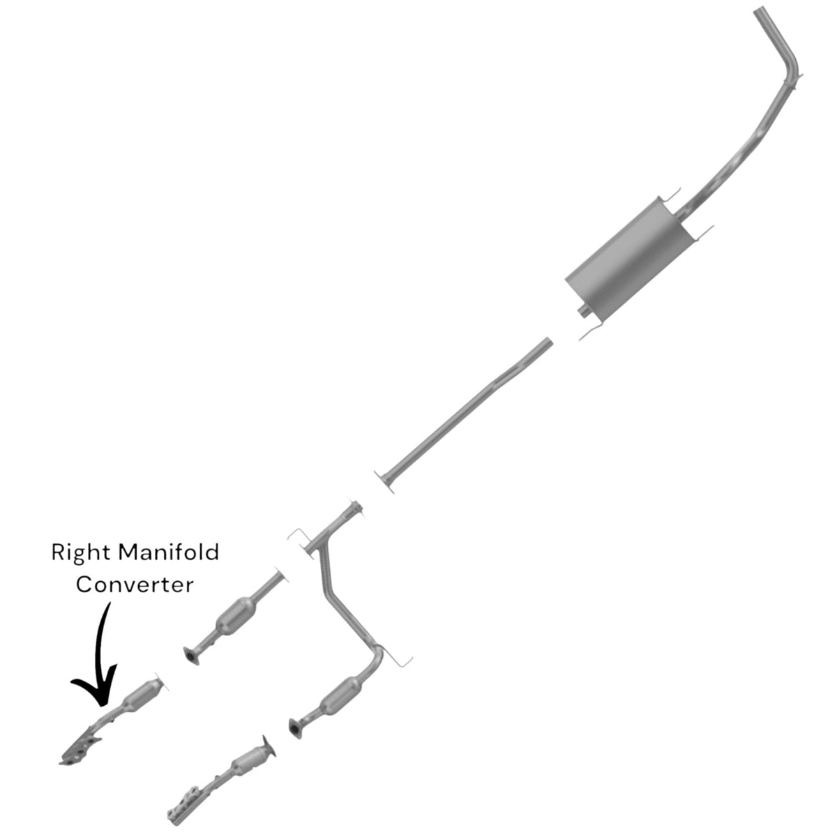 Toyota Tacoma 4.0L (2005-2011) Right Side Manifold Converter.