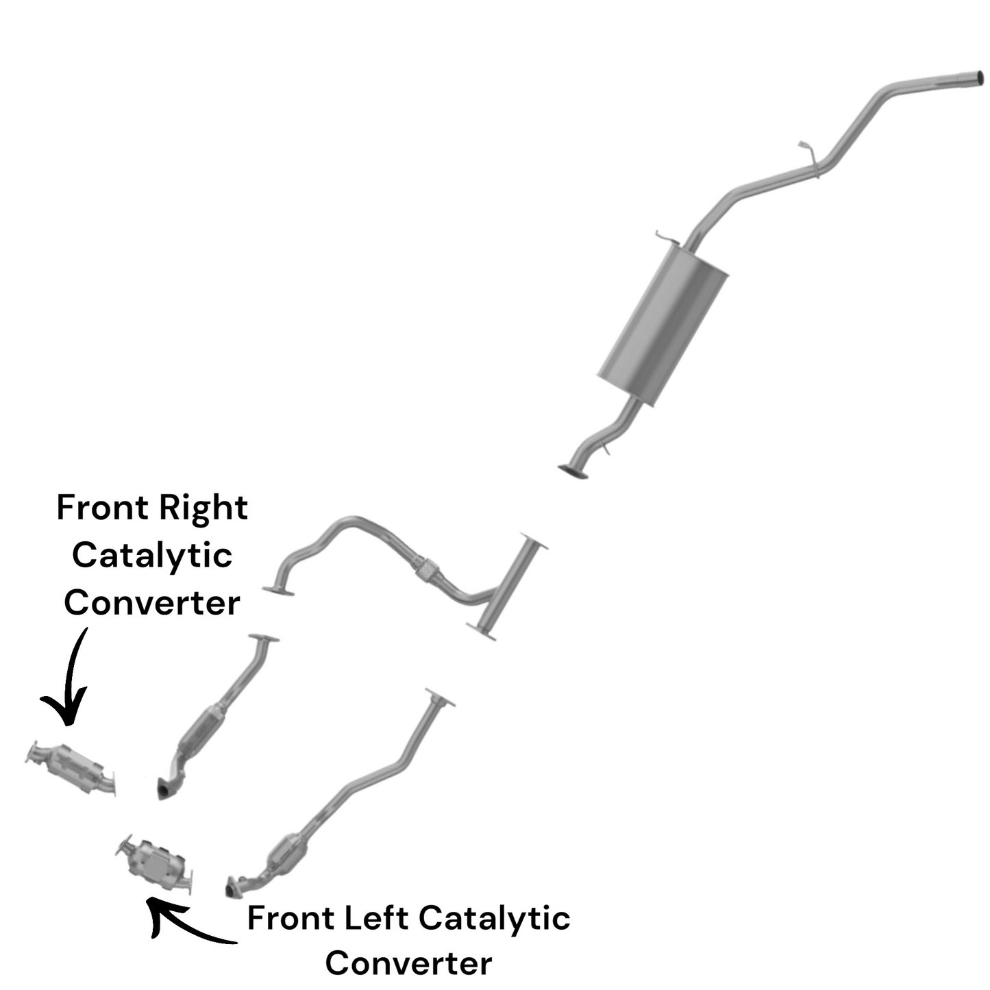 Nissan Xterra 3.3L (2000-2004) Front Left and Right side Catalytic Converters