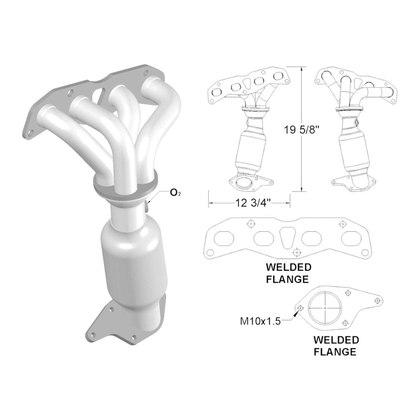 16593 - Nissan Altima 2.5L (2007-2012) V4 Front Manifold Catalytic Converter