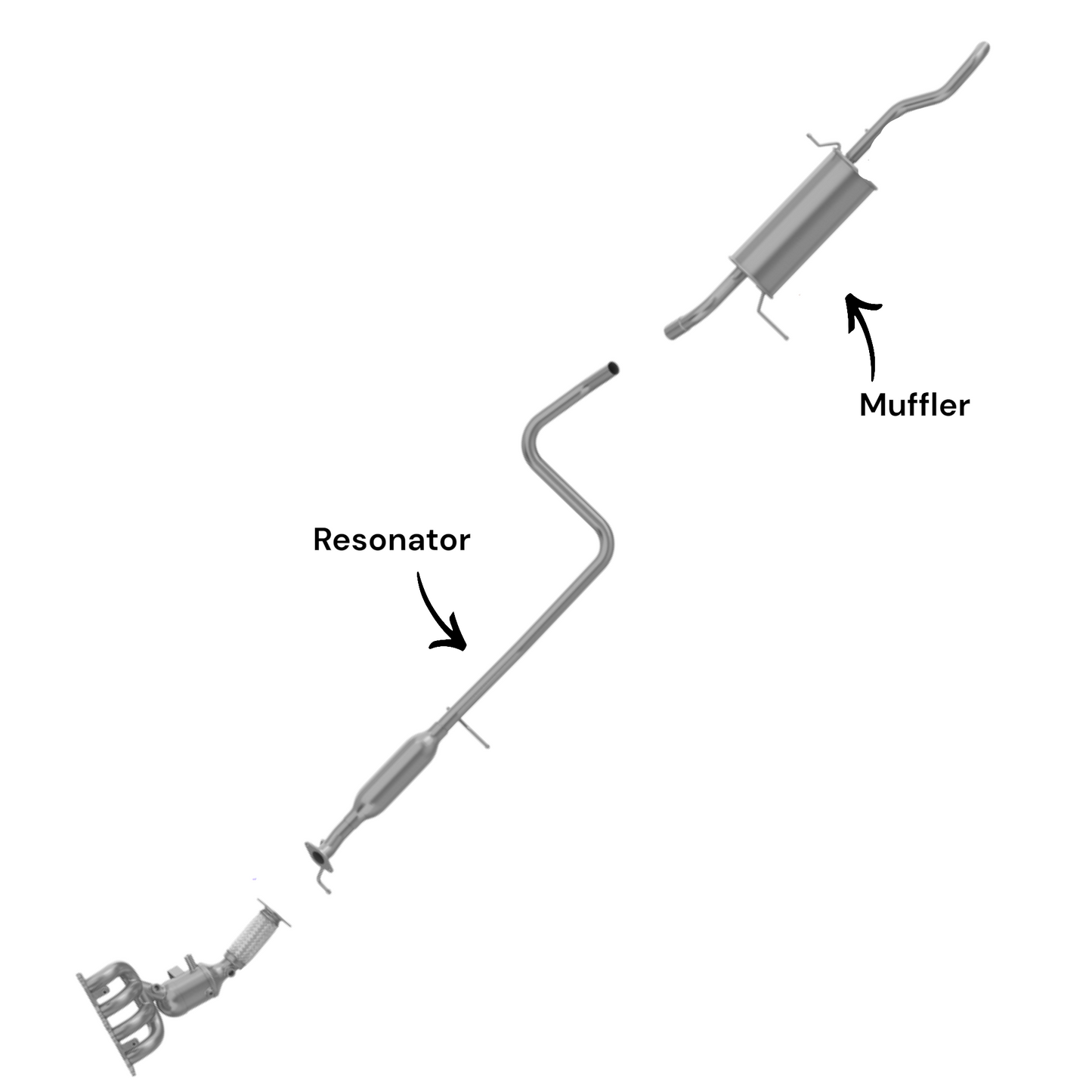 Résonateur et silencieux pour Ford Fiesta 1.6L (2011-2019) (Hatchback)