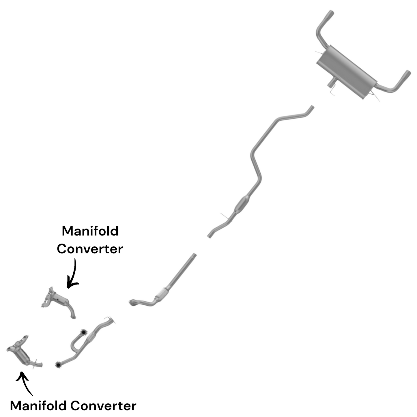 Chrysler Sebring 3.5L (2007-2010) Front and Rear Manifold Converter