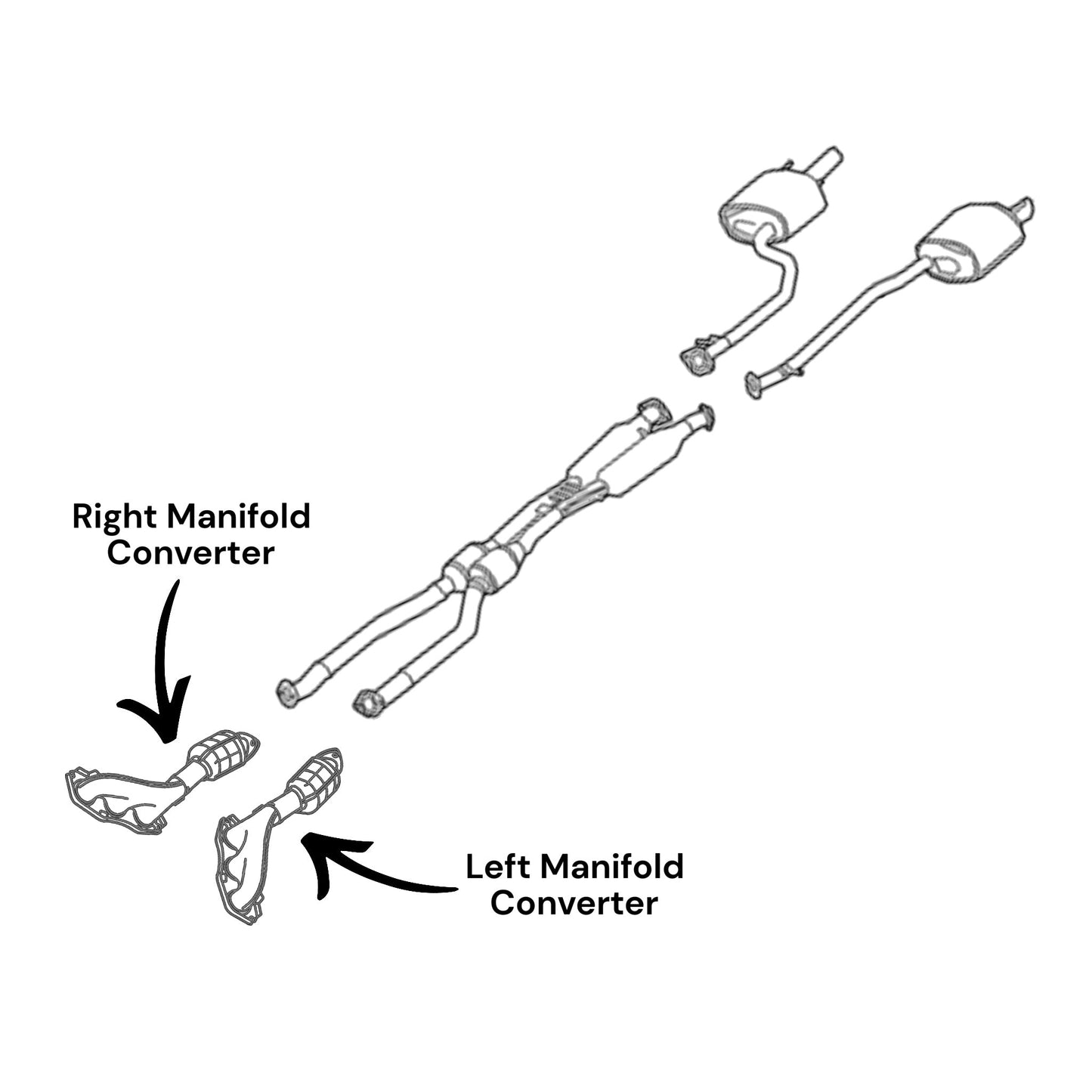 Lexus RC350 3.5L (2015-2017) (AWD) Both Side Manifold Converters