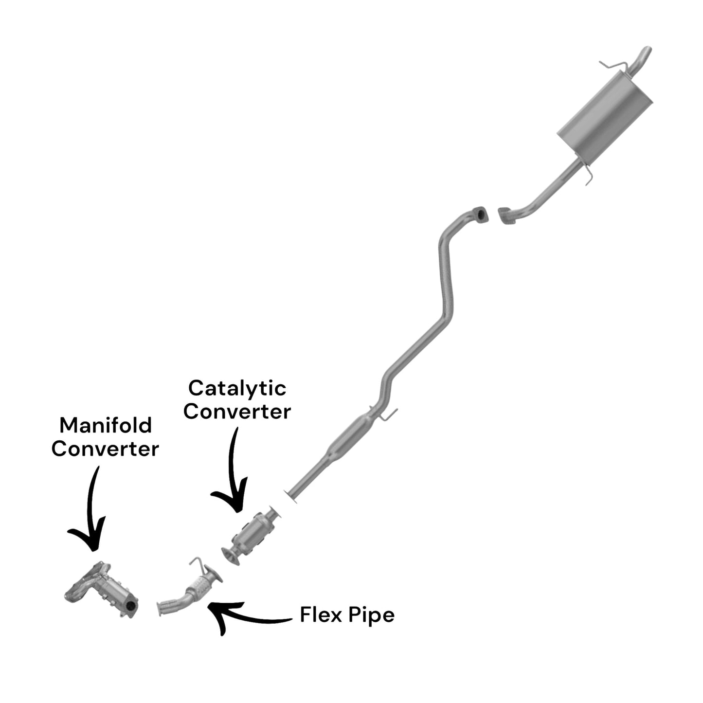 Hyundai Elantra GT 1.8L (2013) (California Emissions System, SULEV) Manifold Converter, Flex Pipe and Catalytic Converter