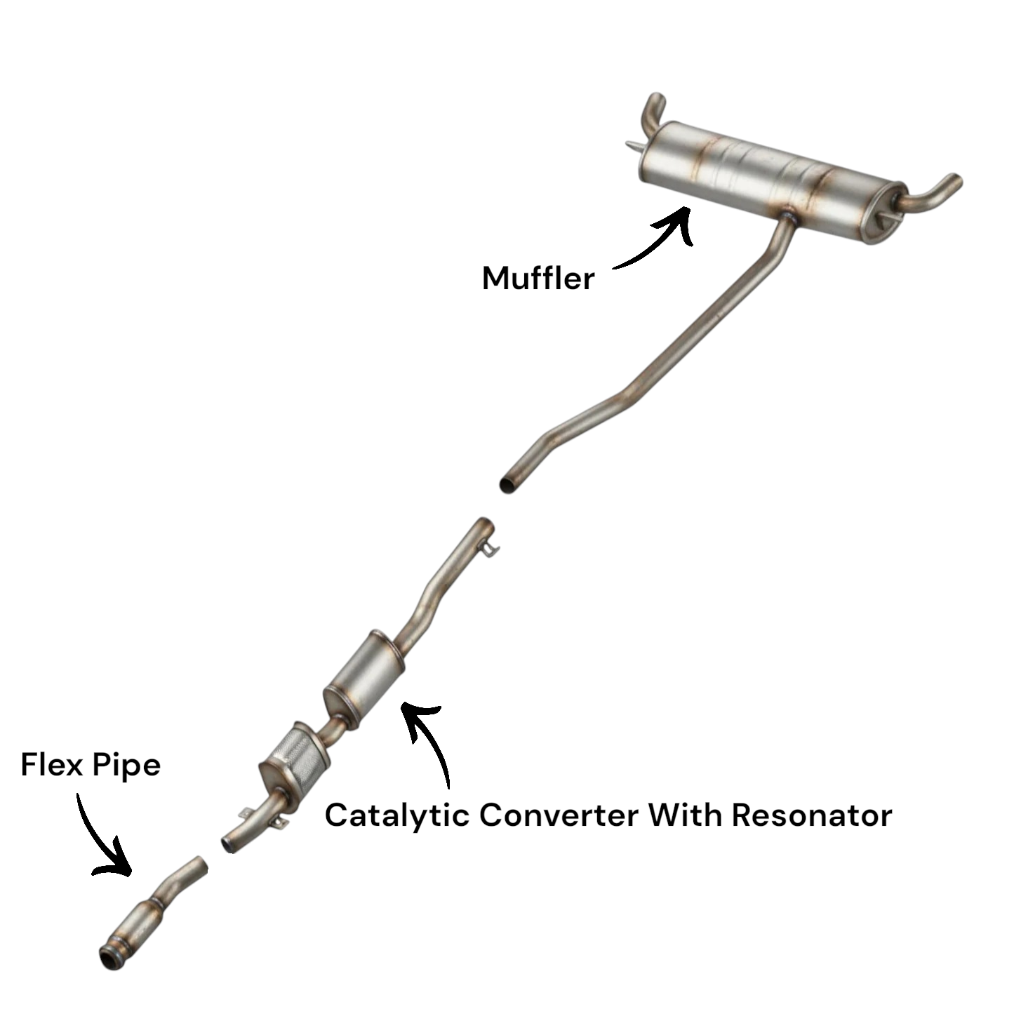 Mini Cooper Paceman 1.6L (2013-2016) (Turbo) Flex Pipe, Catalytic Converter With Resonator And Muffler