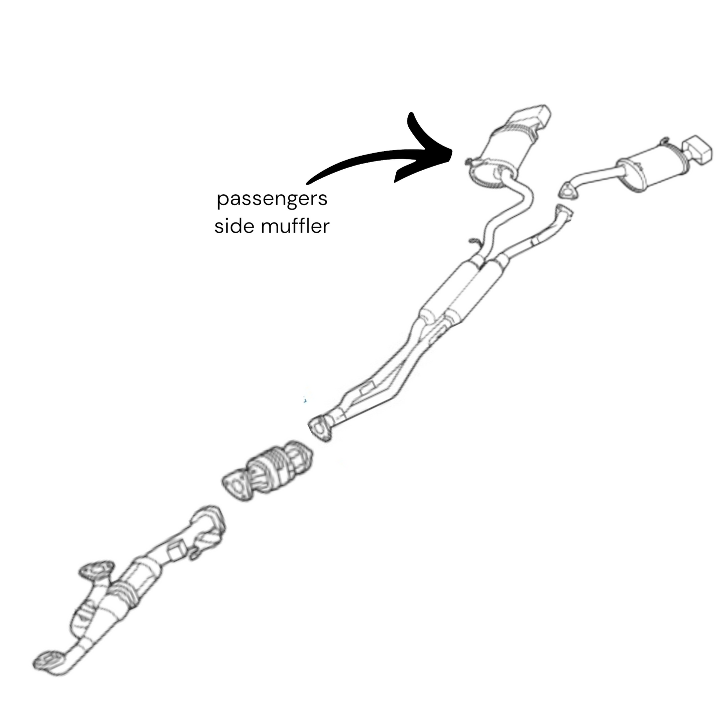 Acura TL SH-AWD 3.7L (2012-2014) Passengers Side Muffler (Right Side)