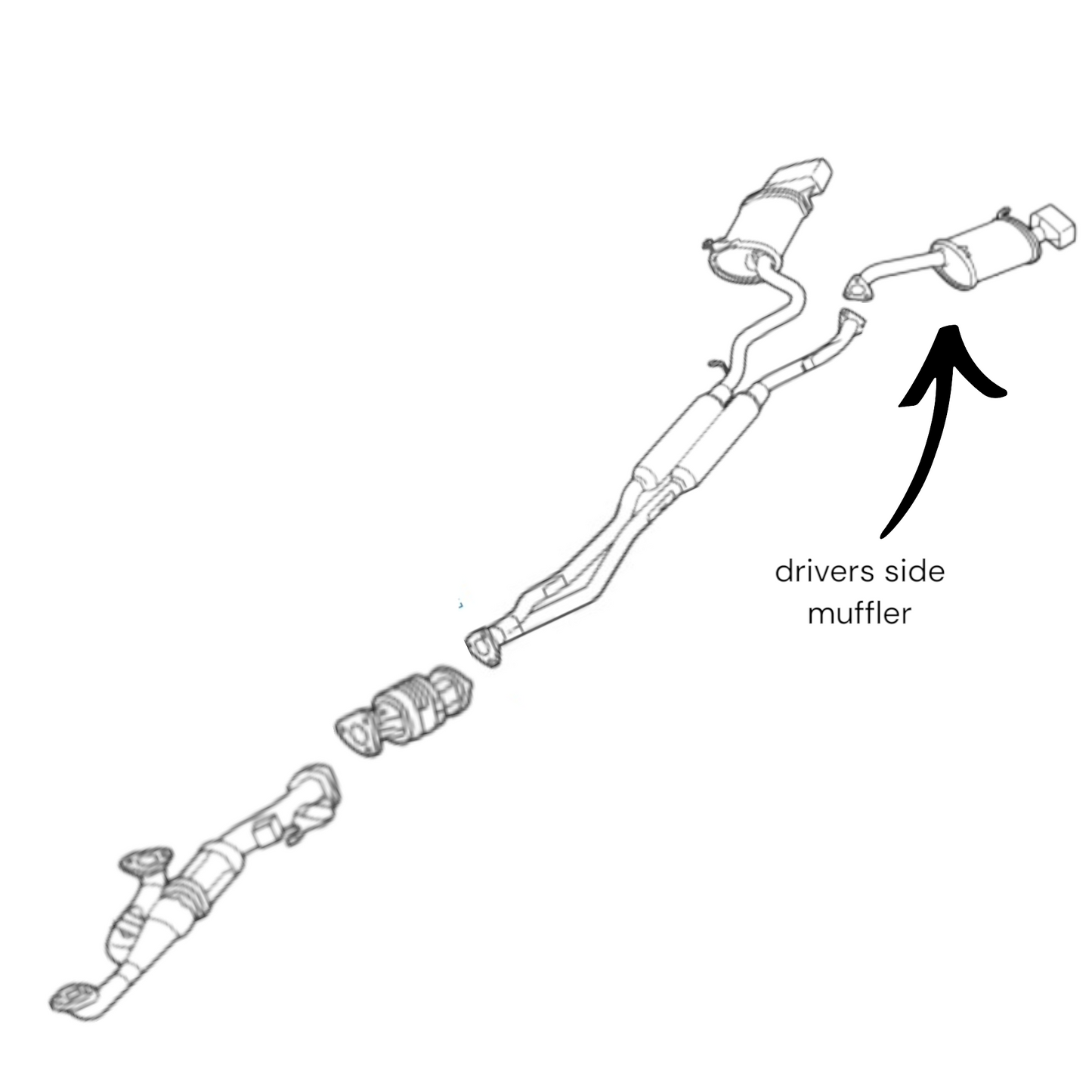 Acura TL SH-AWD 3.7L (2012-2014) Drivers Side Muffler (Left Side)