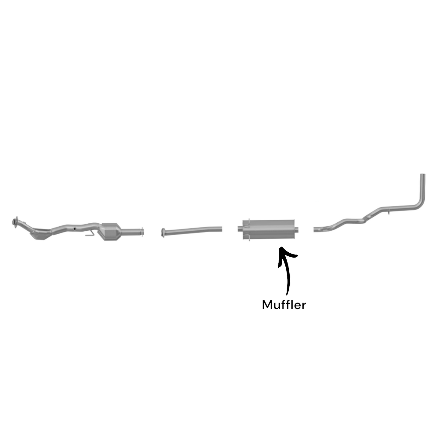 Mazda B2300 2.3L (111.6" Wheelbase) (2005-2009) Muffler