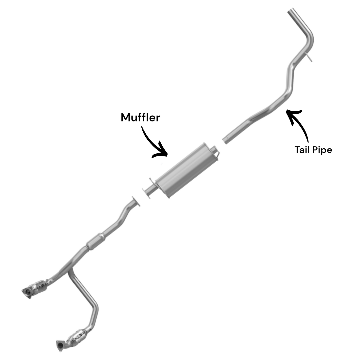 Chevrolet Express 4500 6.0L (2013-2016) (159.0" Wheelbase) (Non-Turbo) Muffler with Tail pipe