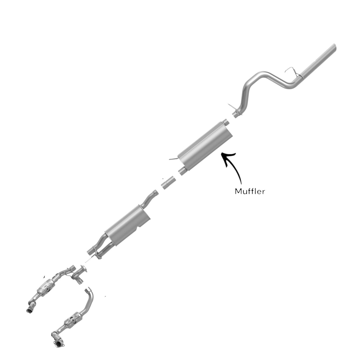 Ford F-350 Super Duty 6.2L (2011-2017) (Extended Cab Pickup With Short Bed) Rear Muffler