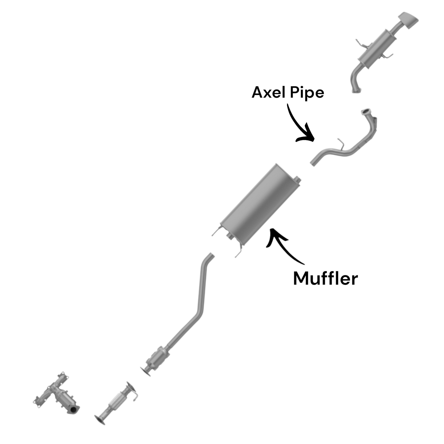 Hyundai Santa Fe Sport 2.4L (2013-2016) Muffler with Axel Pipe