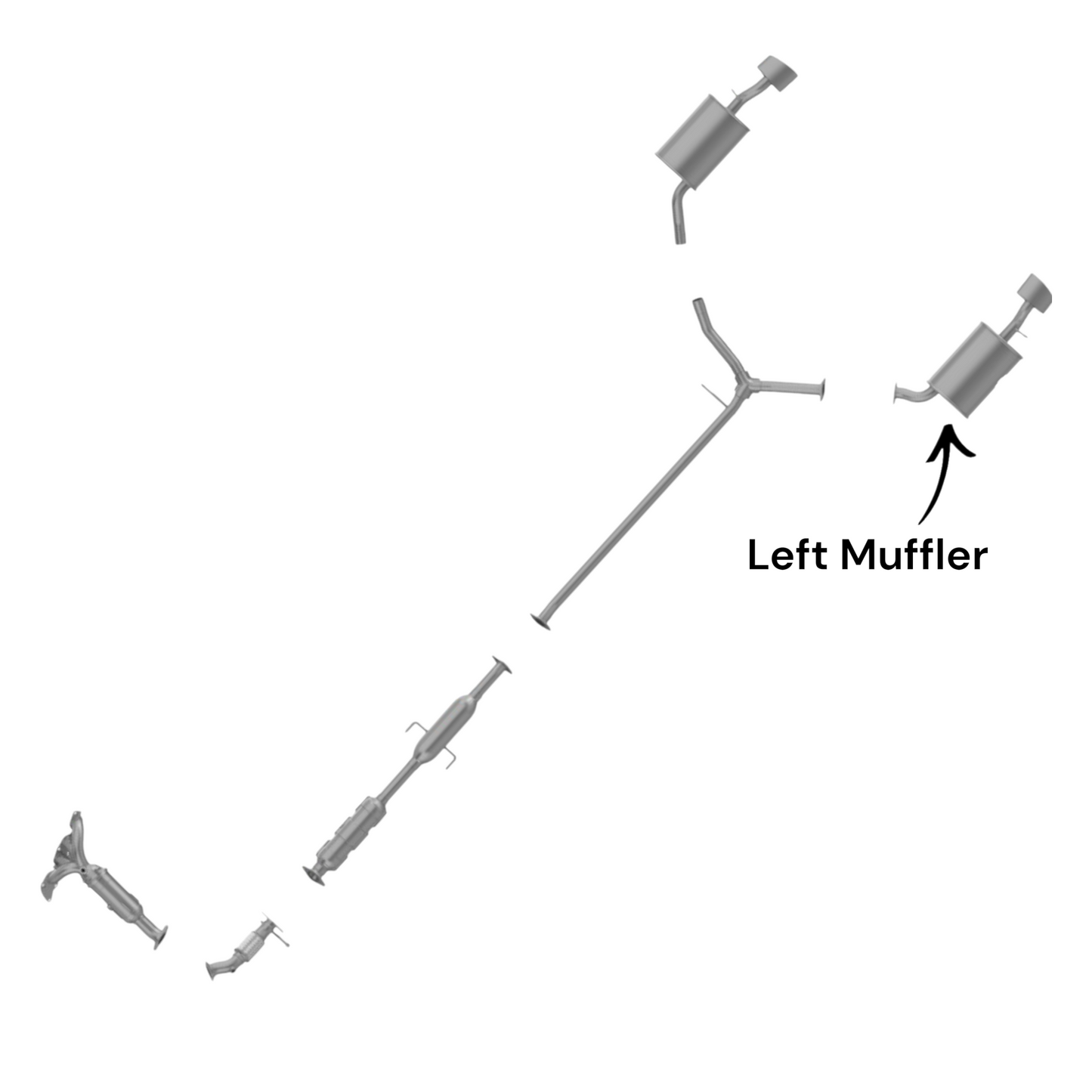 Hyundai Sonata 2.4L (2011-2014) (Non-Hybrid) Left Side Muffler