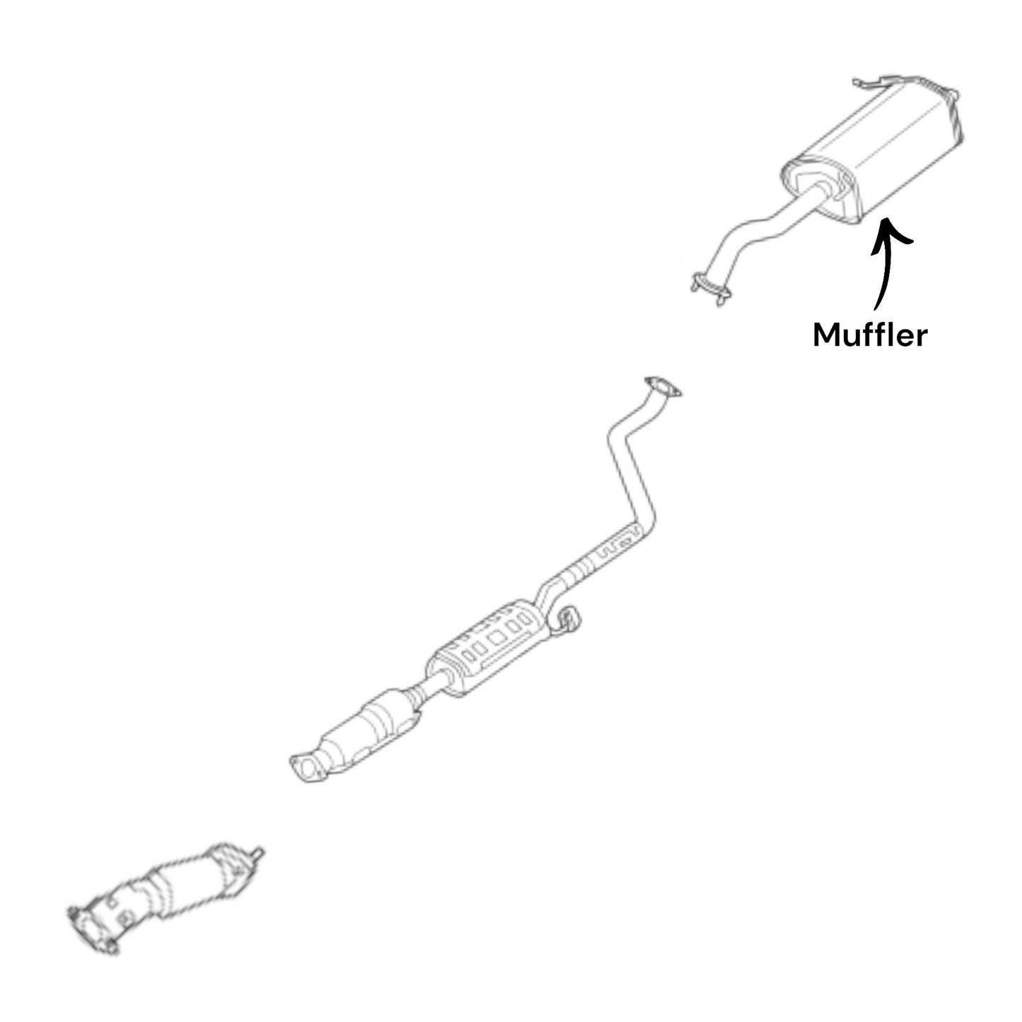 Hyundai Elantra 2.0L (2014-2016) (Federal/california emmisions) Muffler