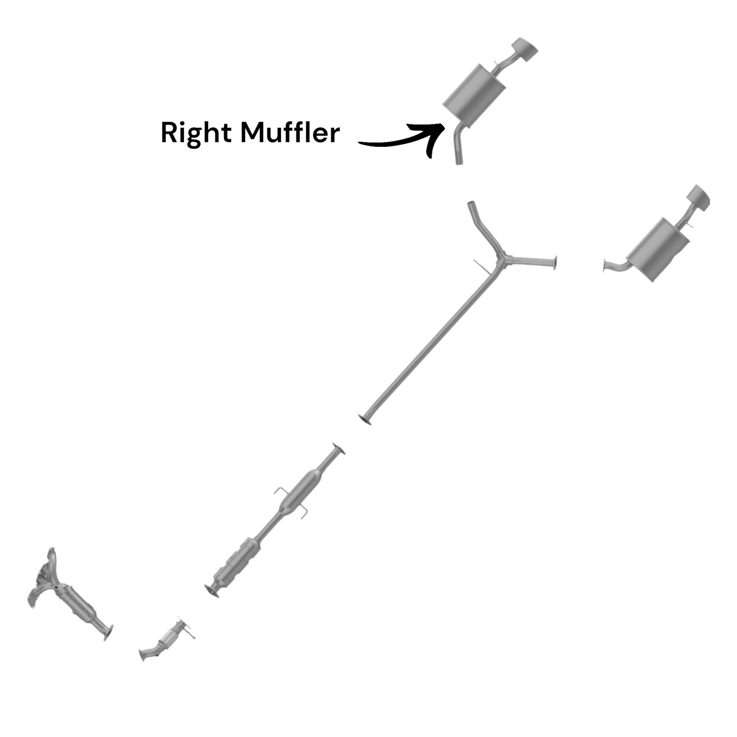 Hyundai Sonata 2.0L (2011) (Turbo) Right Side Muffler