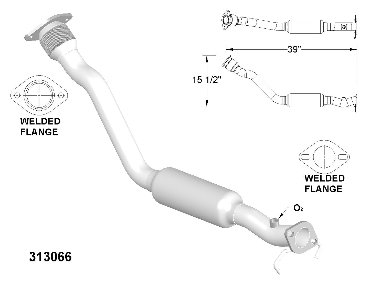Pontiac Grand Prix 3.1L 1997-2003 Catalytic Converter With Flex