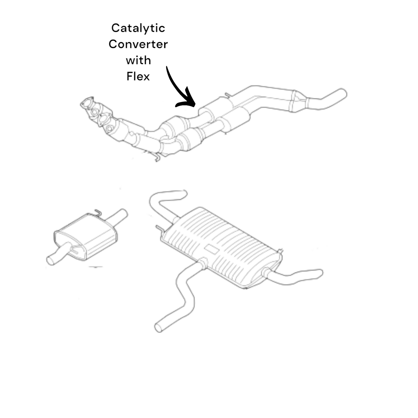 Volkswagen Atlas Cross Sport 3.6L 2020-2023 Catalytic Converter with Flex