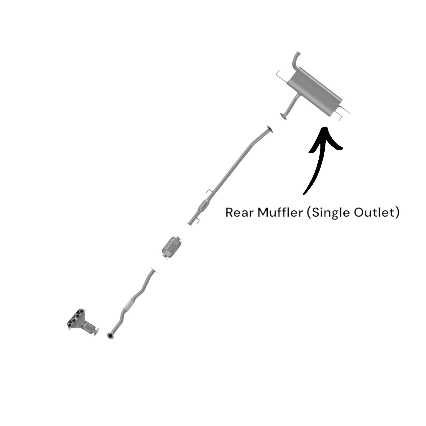 KIA Sportage 2.0L (2005-2010) FWD Rear Muffler (Single Outlet)