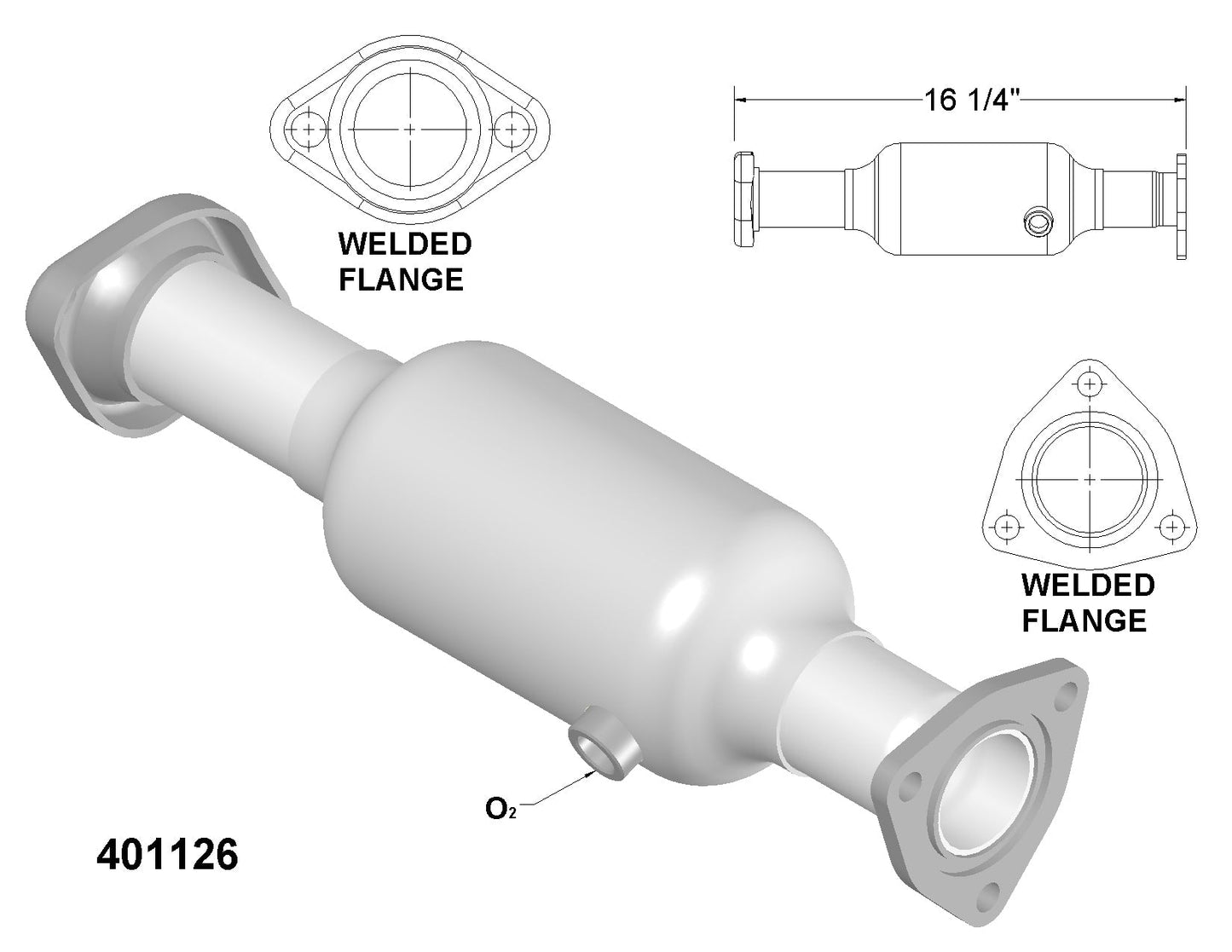 Honda Civic 2-Door Coupe & 4-Door Sedan 1999-2000 1.6L Catalytic Converter