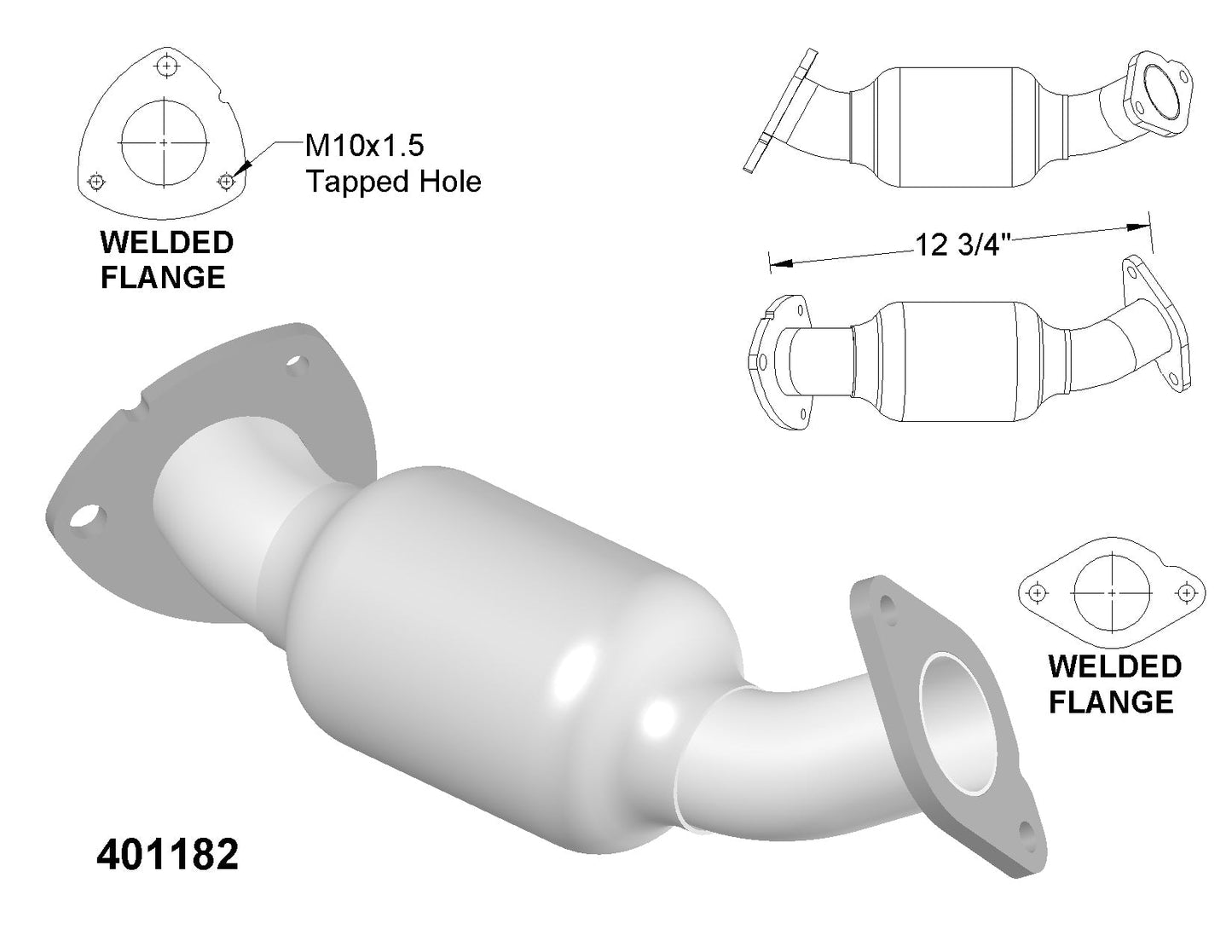 Buick Enclave 3.6L V6 (2008-2017) Passenger side Catalytic Converter
