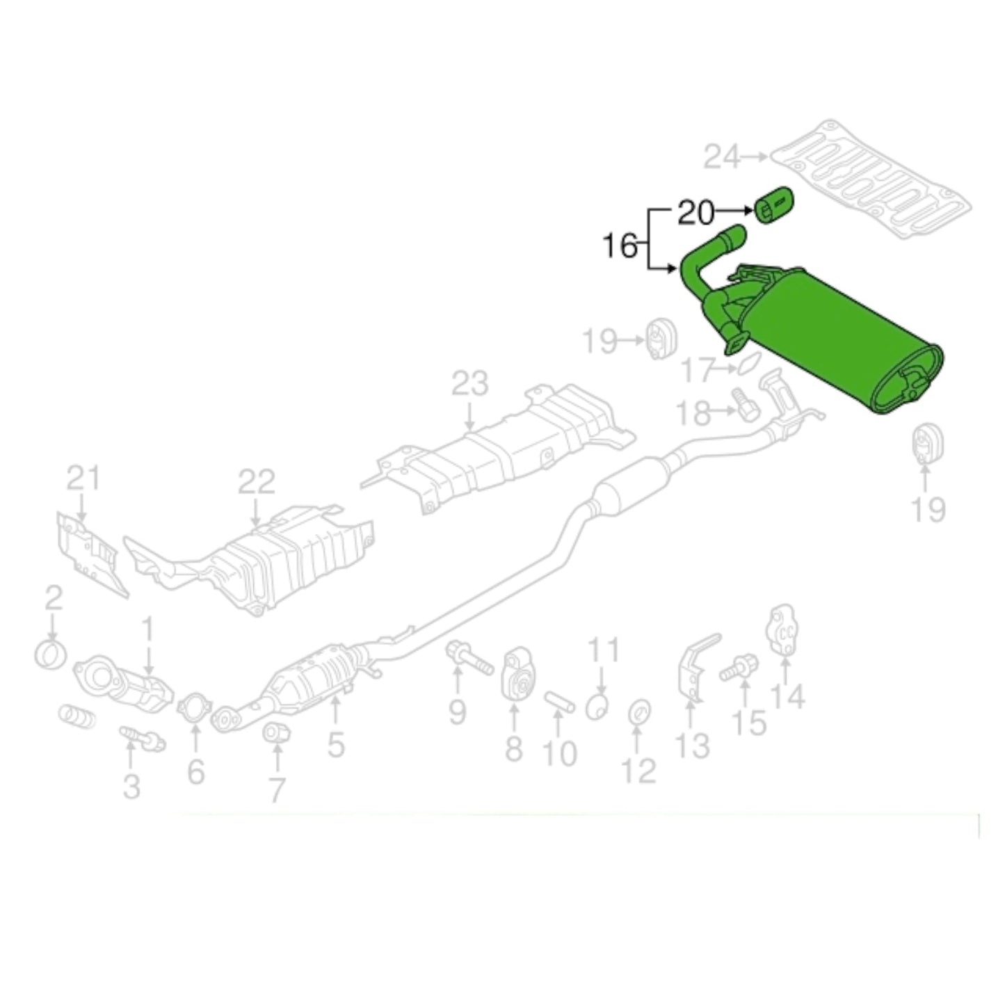 Mitsubishi RVR 2.0L 2011-2019 Muffler