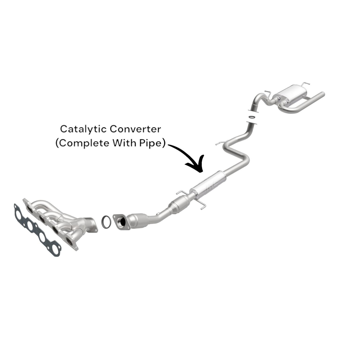 Convertisseur catalytique (complet avec tuyau) pour Toyota Yaris 1.5L (2006-2011) V4 à hayon
