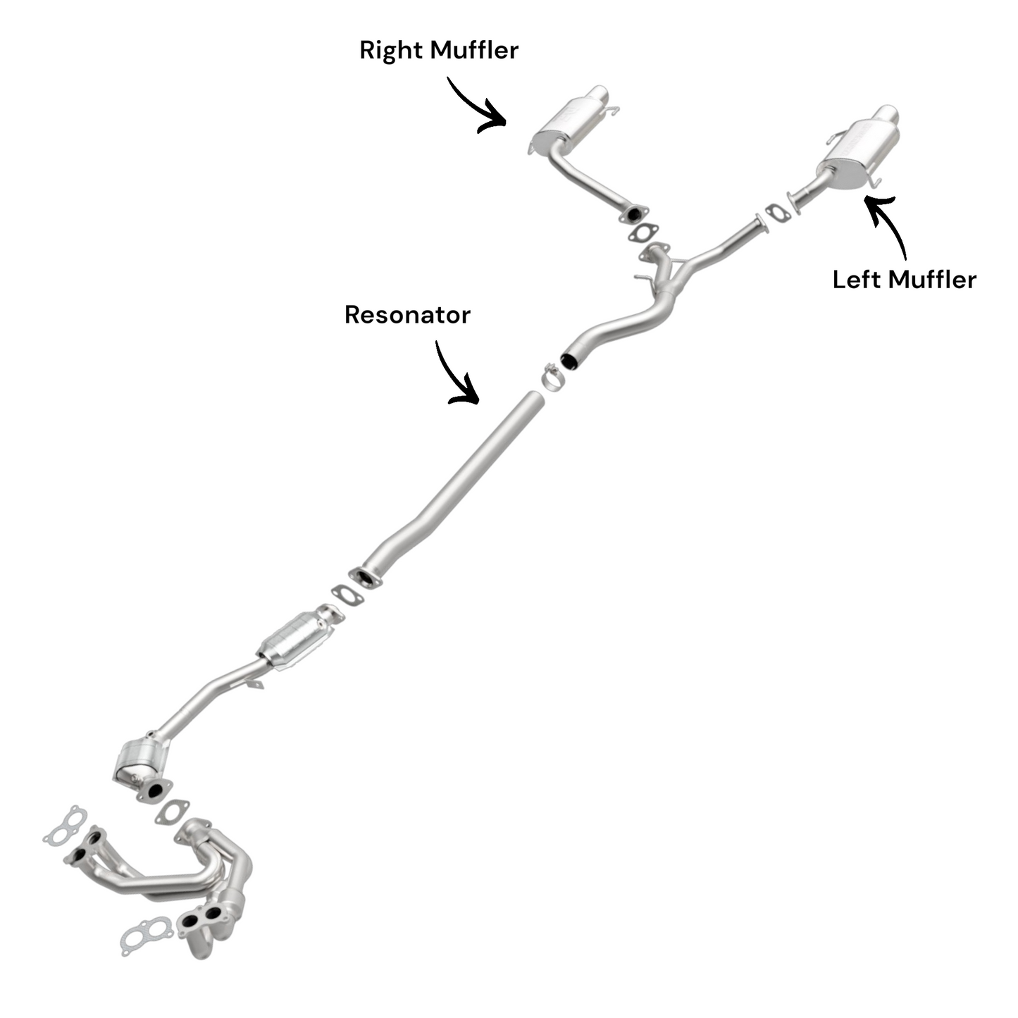 Subaru Outback 2.5L (2006-2009) Resonator with Y-Pipe and Muffler