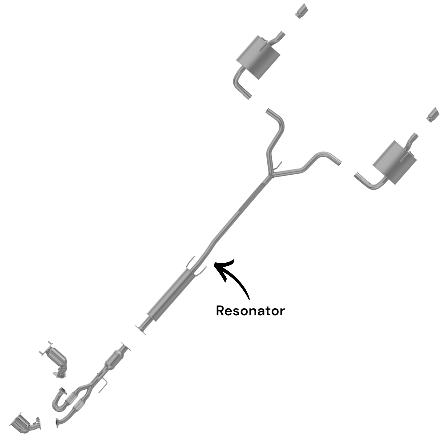 Nissan Altima 3.5L (2009-2012) (Non-Hybrid) (Sedan only) Resonator with Y-pipe