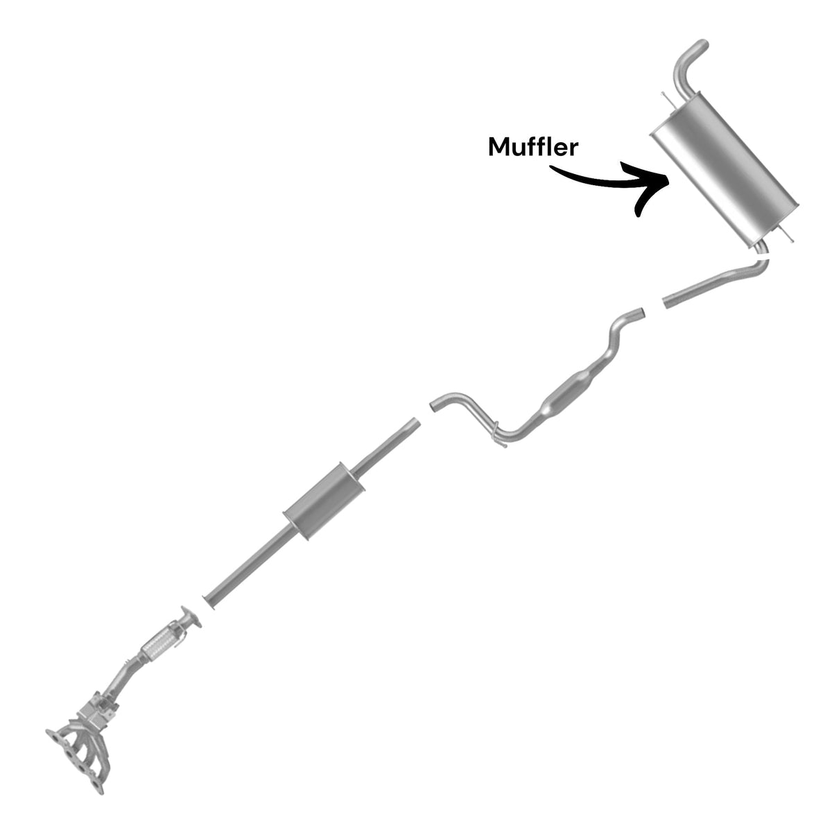 Ford Focus 2.0L (2012-2018) (Sedan) Muffler
