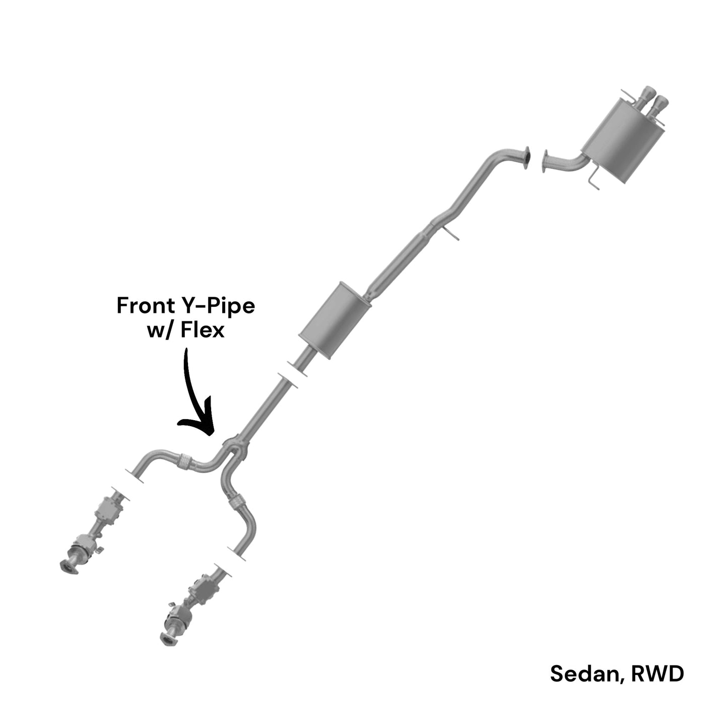 Infiniti G35 3.5L (2003-2007) (Coupe & Sedan, RWD) Front Y-Pipe with Flex