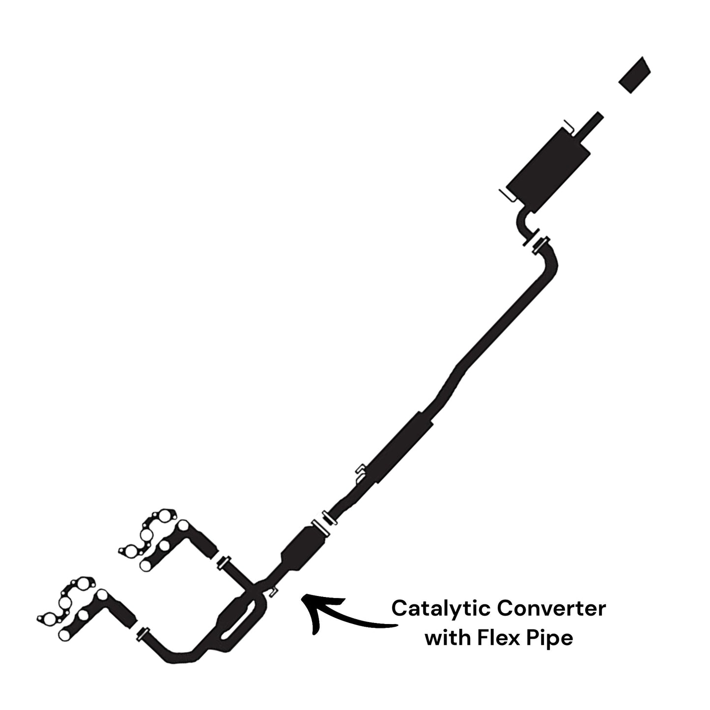 Toyota Camry 3.0L (1997-2000) (Automatic Transmission) Catalytic Converter with Flex Pipe