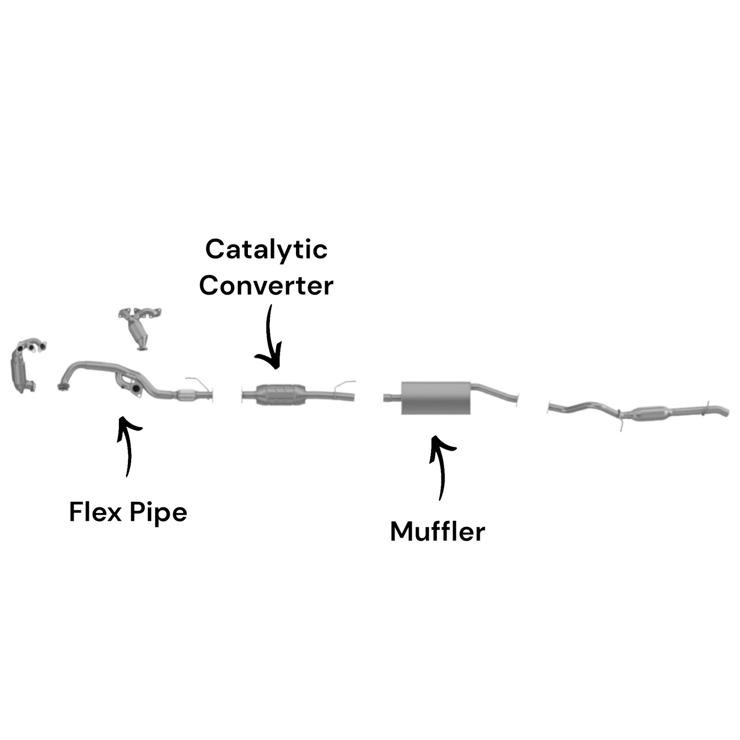 Mercury Mariner 3.0L (2007-2008) Flex Y-Pipe, Catalytic Converter and Muffler