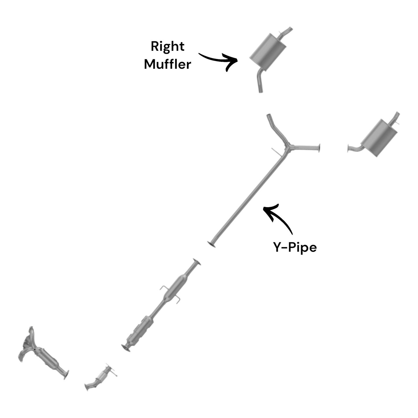 Kia Optima 2.0L (2013-2015) (Turbo) (Except Korean Built) Y-Pipe with Right Side Muffler