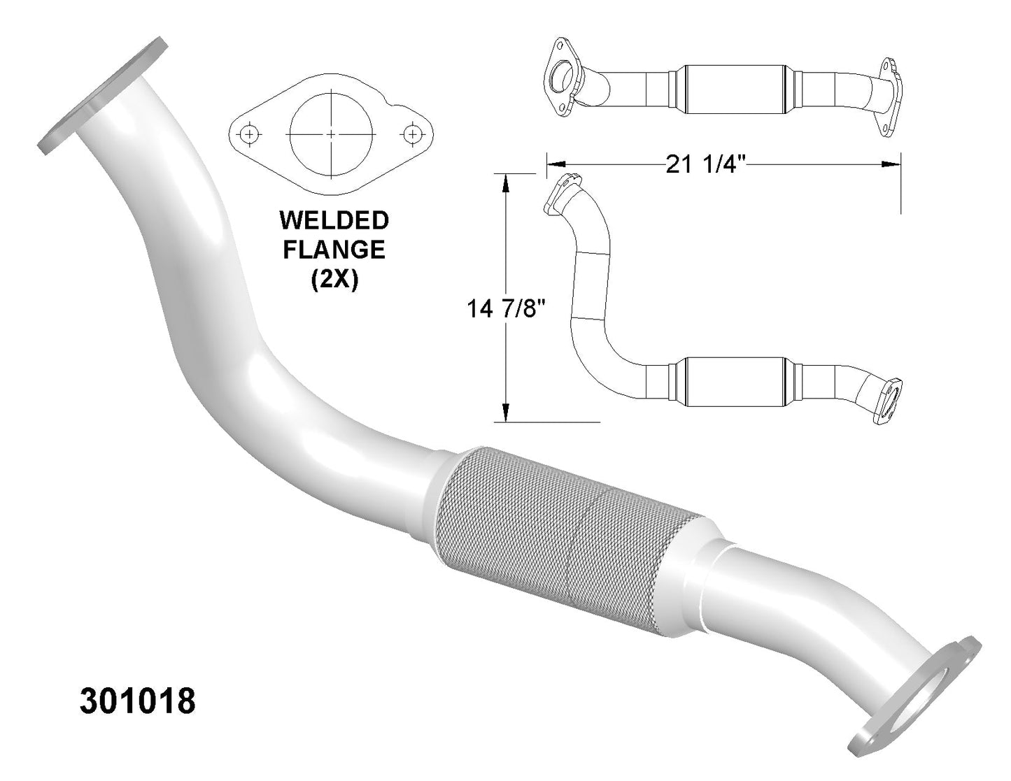 Ford Focus 2.0L (2000-2004) V4 Front Flex Pipe