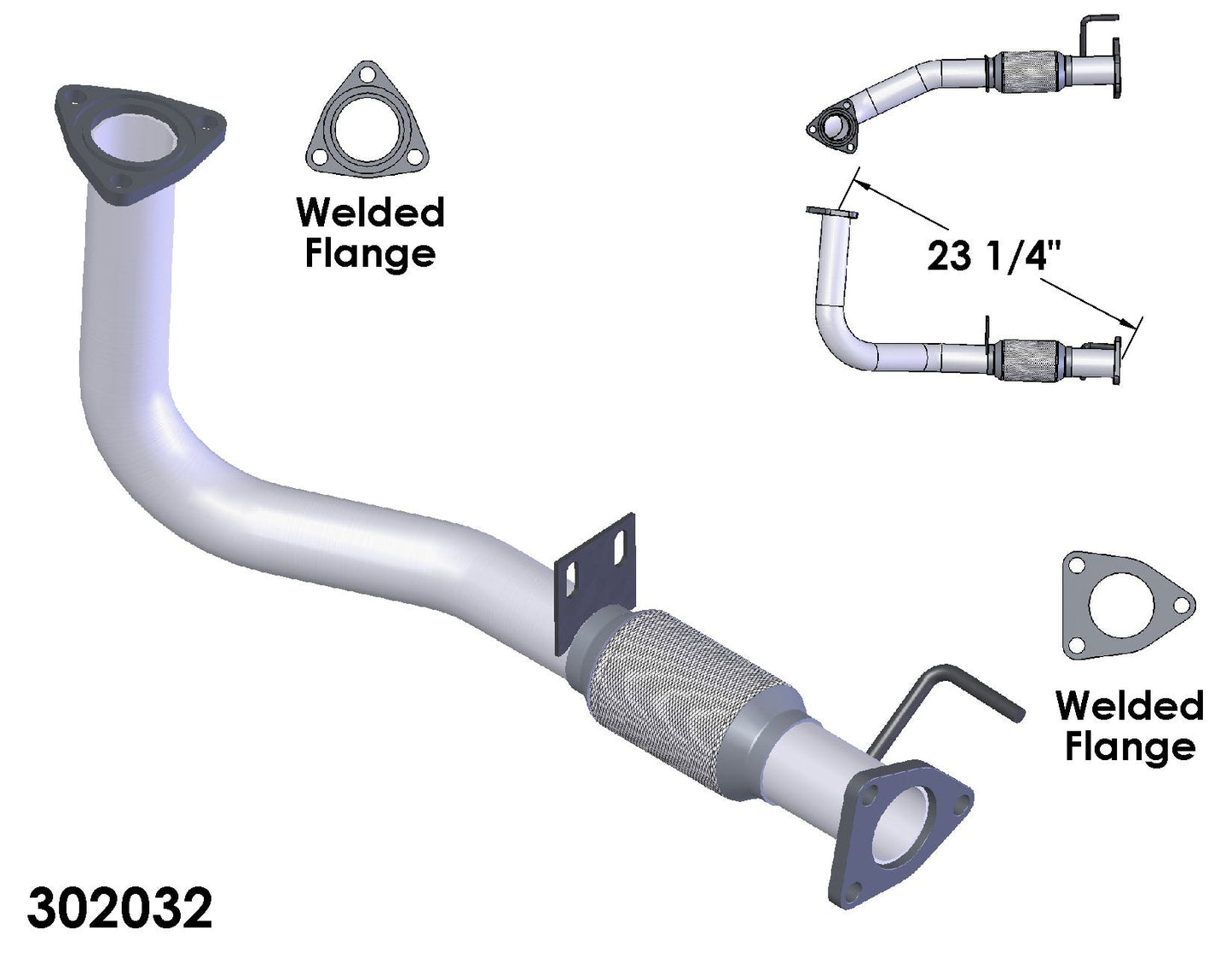 Honda Accord 2.3L (1998-2002) V4 Front Flex Pipe