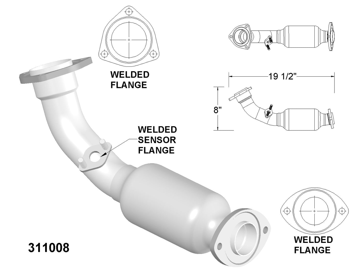 Toyota 4Runner 3.4L V6 (1999-2002) Front and Rear Catalytic Converters