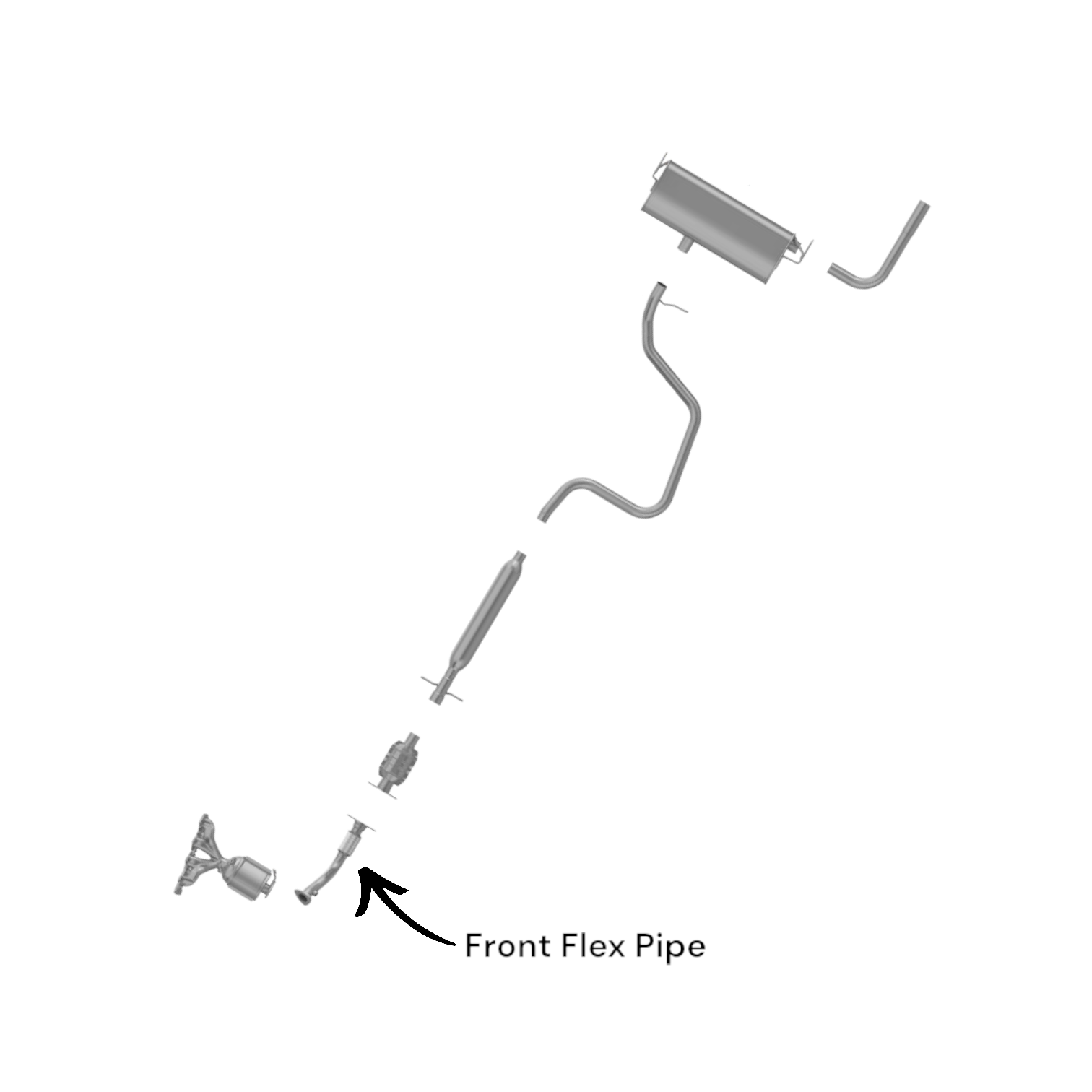 Chevrolet Malibu 2.4L (2008-2010) Front Flex Pipe