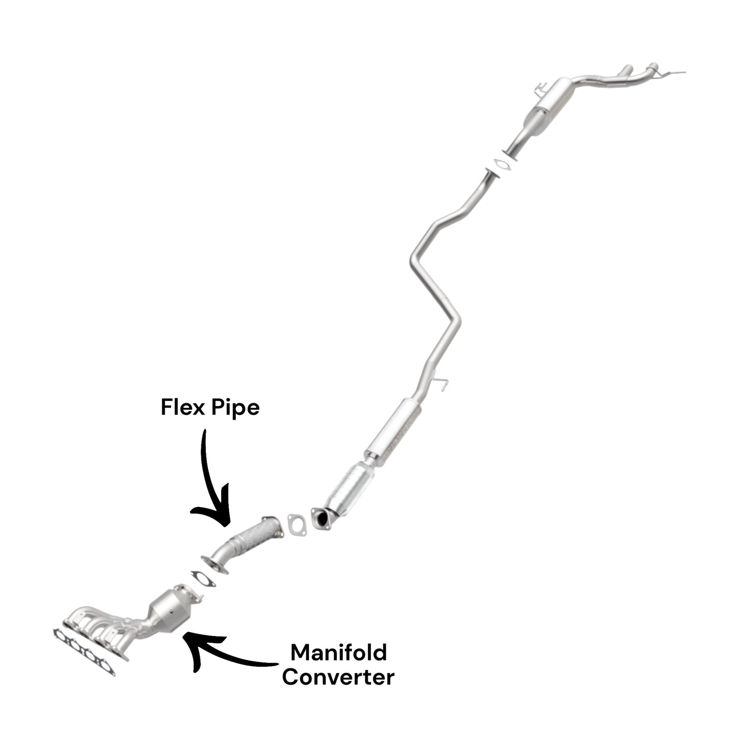 Hyundai Veloster 1.6L Non-Turbo (2012-2017) Manifold Converter and Flex Pipe