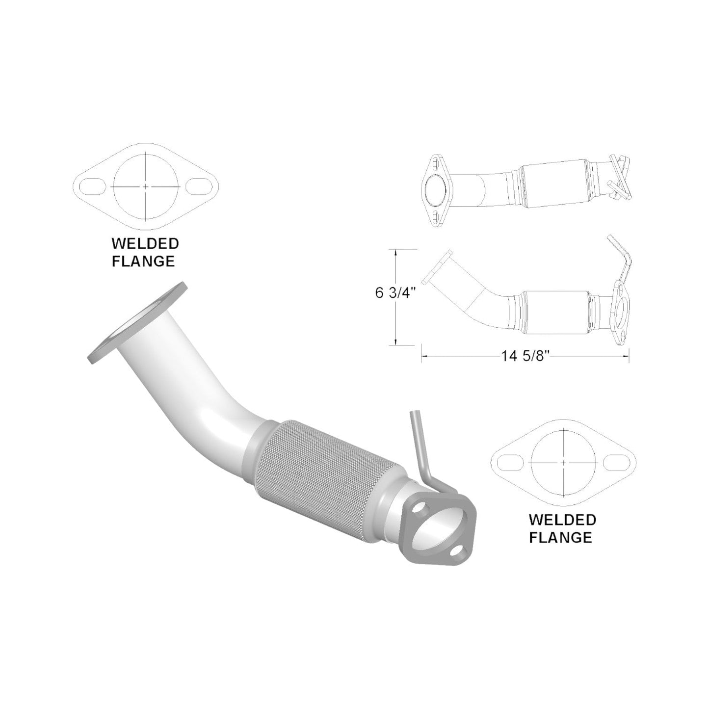 Hyundai Elantra 1.8L (2011-2016) Front Flex Pipe (California Emission Only)