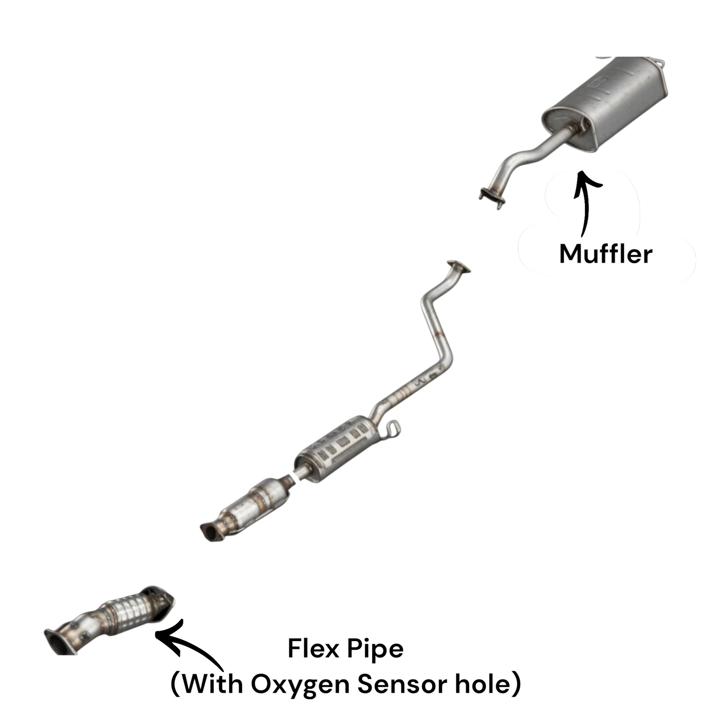 Hyundai Elantra GT 2.0L (2014-2017) (Hatchback) Flex Pipe and Muffler
