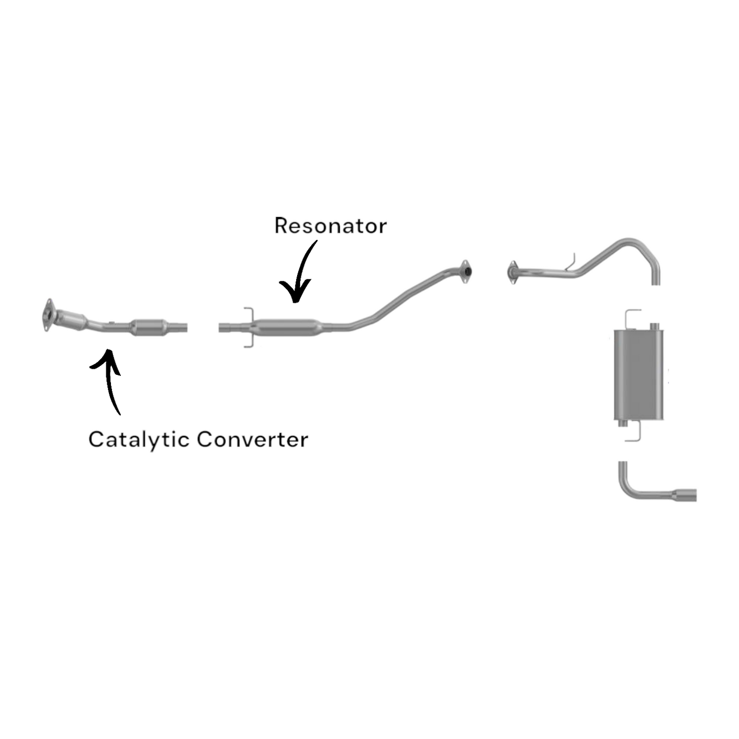 Toyota Matrix 1.8L (2003-2008) FWD Catalytic Converter & Resonator