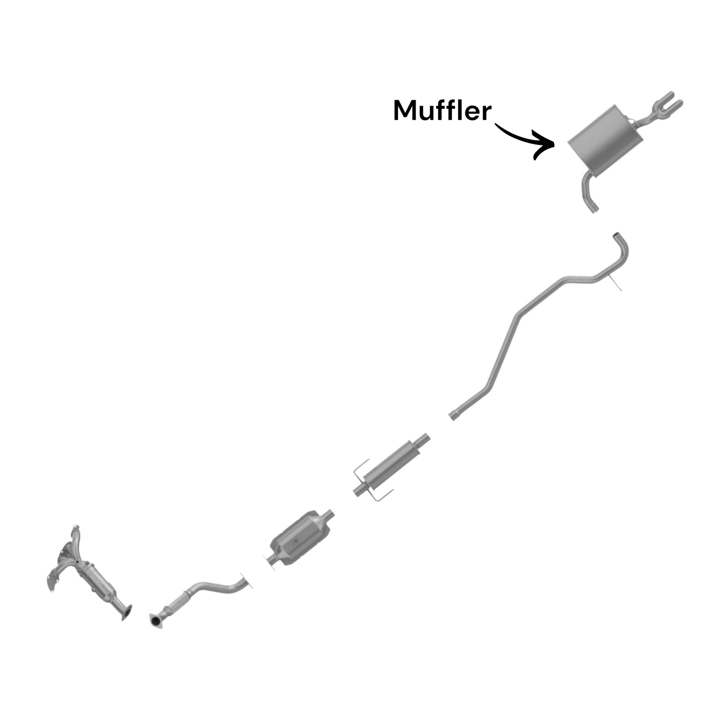 Lincoln MKZ 2.5L (2011-2012) (FULL HYBRID) Muffler