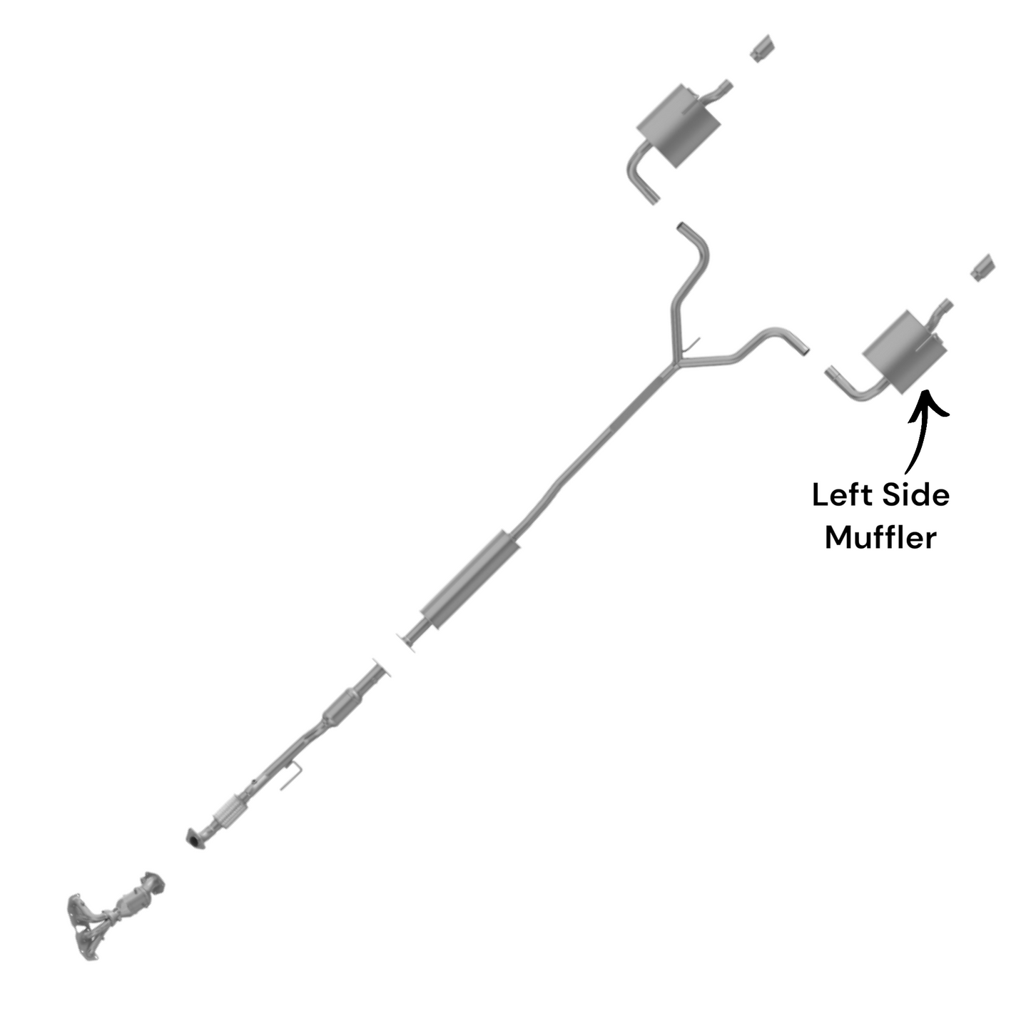 Nissan Altima 2.5L (2009-2018) (Non-Hybrid) (Sedan Only) Left Side Muffler