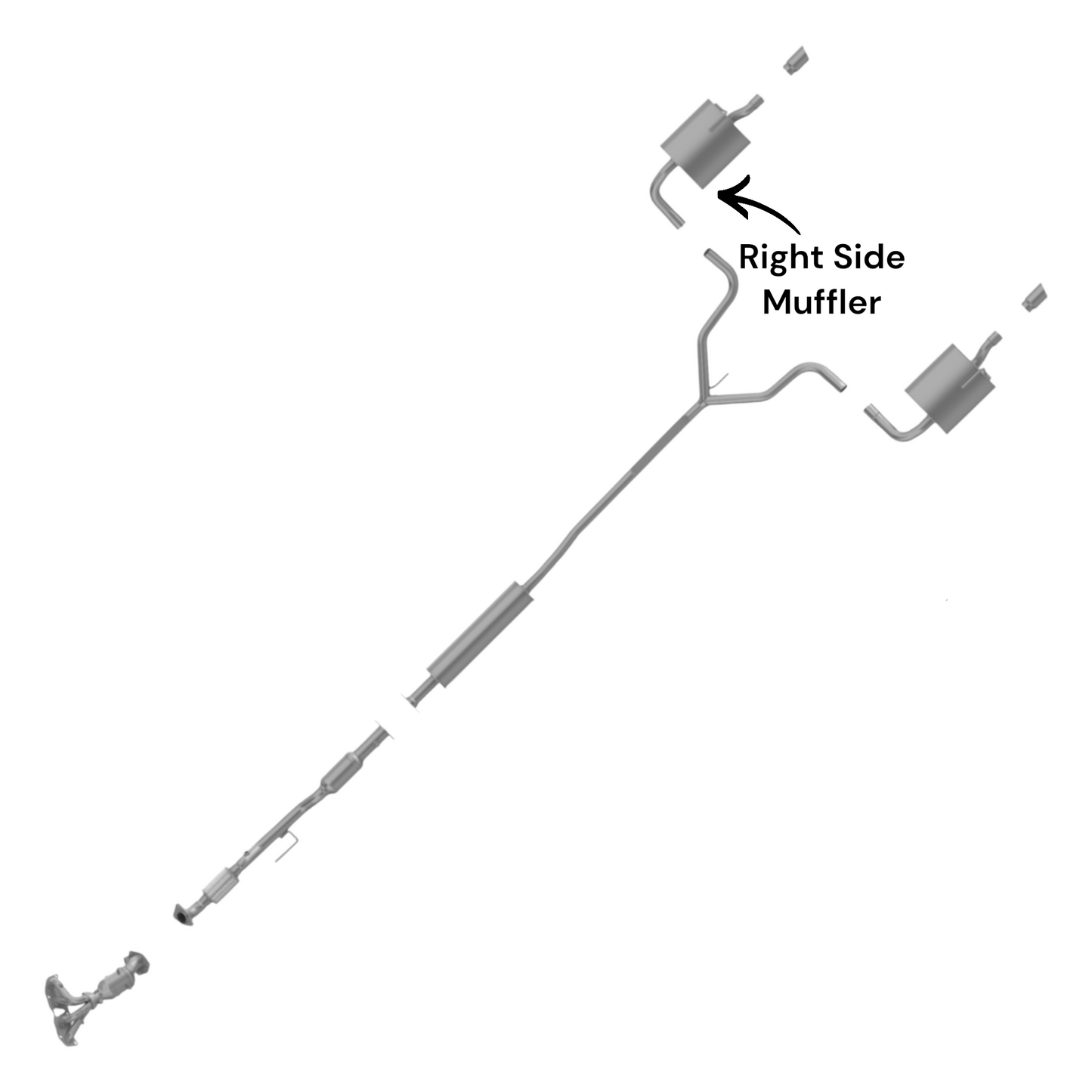 Nissan Altima 2.5L (2009-2018) (Non-Hybrid) (Sedan Only) Right Side Muffler