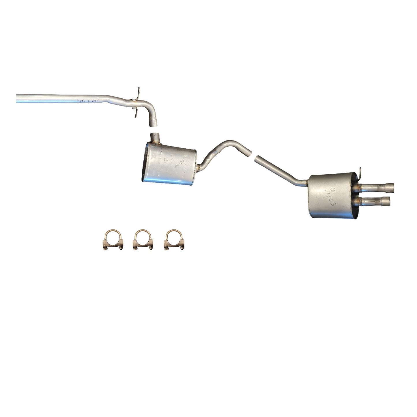 Volkswagen Jetta 1.8L (2014-2017) Middle Resonator, Rear Muffler and Pipe