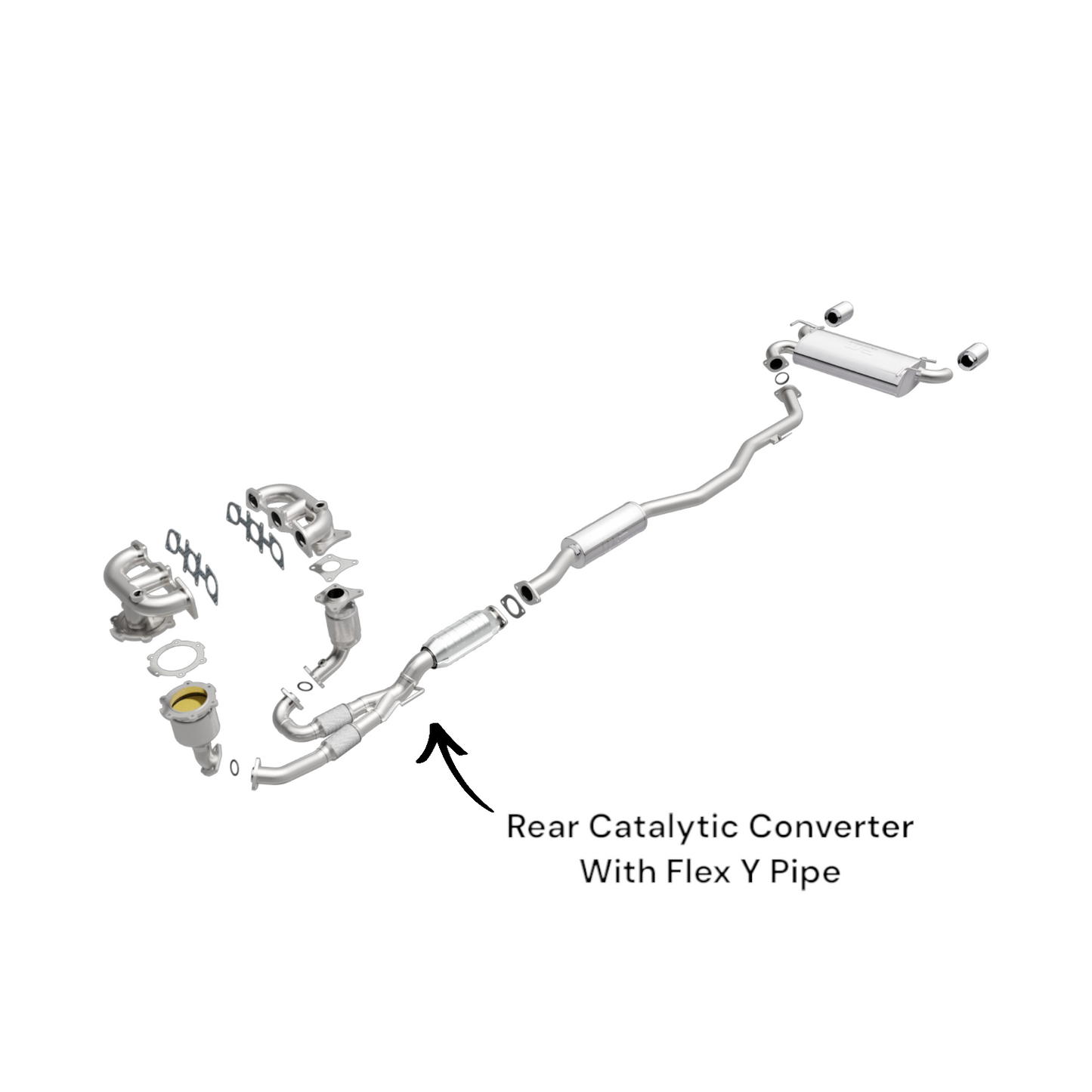 54498 - Nissan Murano 3.5L (2003-2007) V6 Rear Catalytic Converter with Flex Y Pipe