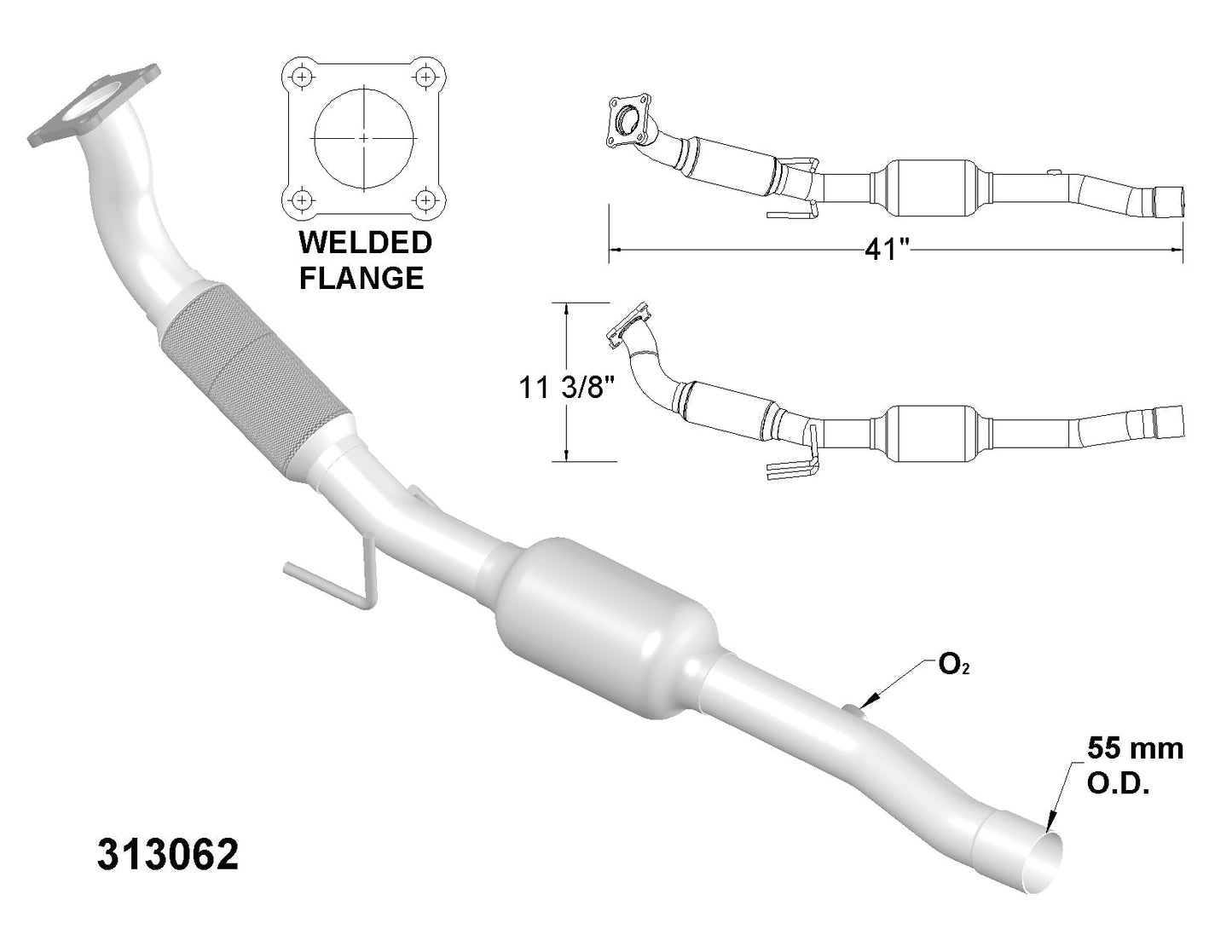 Volkswagen Golf 2.0L (2001-2006) FWD Catalytic Converter