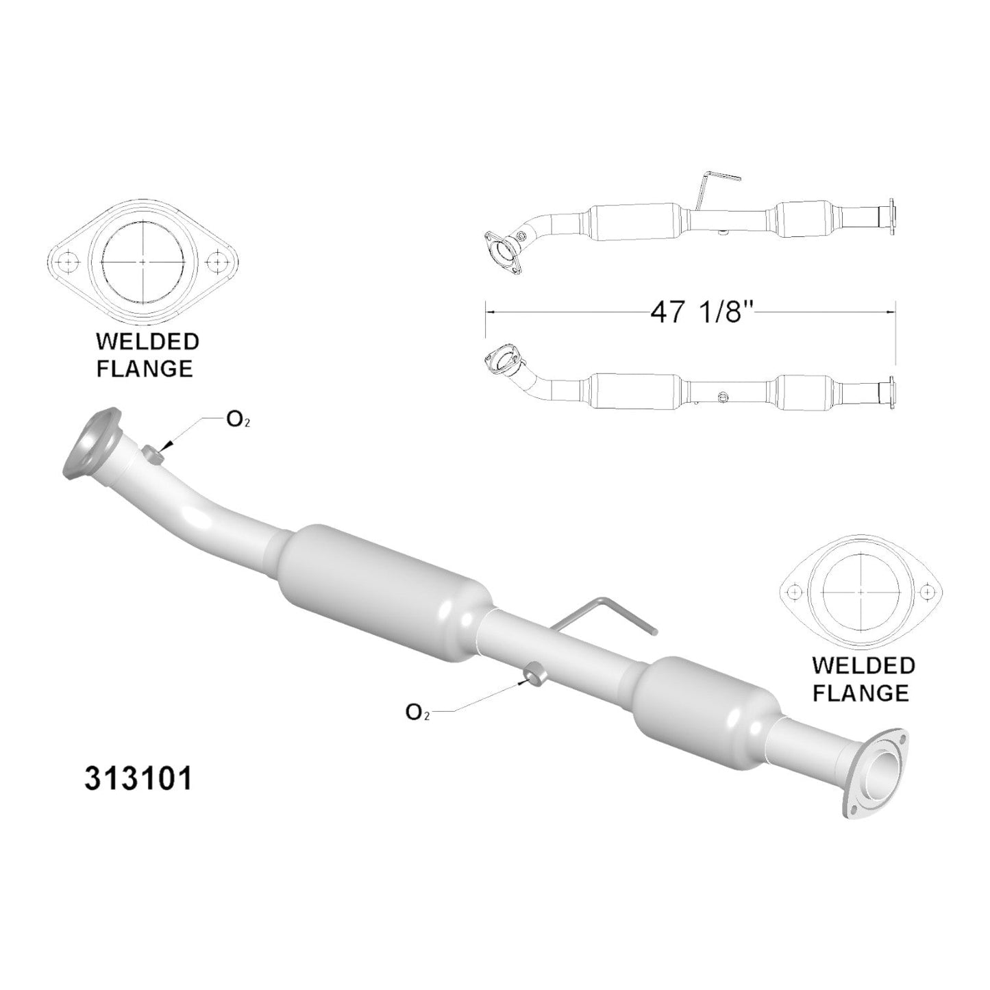 Toyota Tacoma 2.7L (2005-2016) Front Catalytic Converter