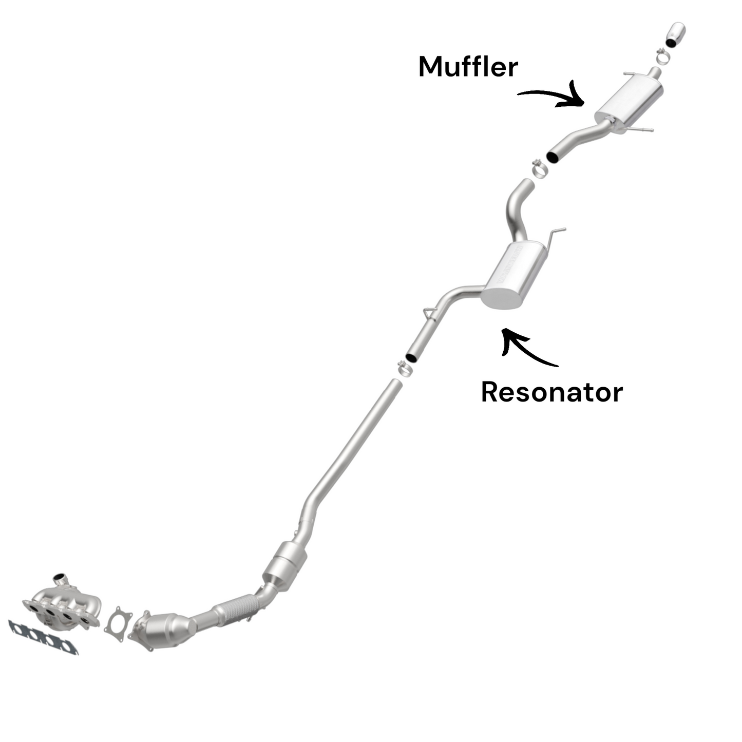 Volkswagen CC 2.0L (2009-2013) (Turbo) Resonator and Muffler